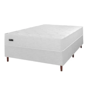 Cama Box Casal + Colchão Molas Ensacadas Umaflex Attractive 138x188x53cm Branco